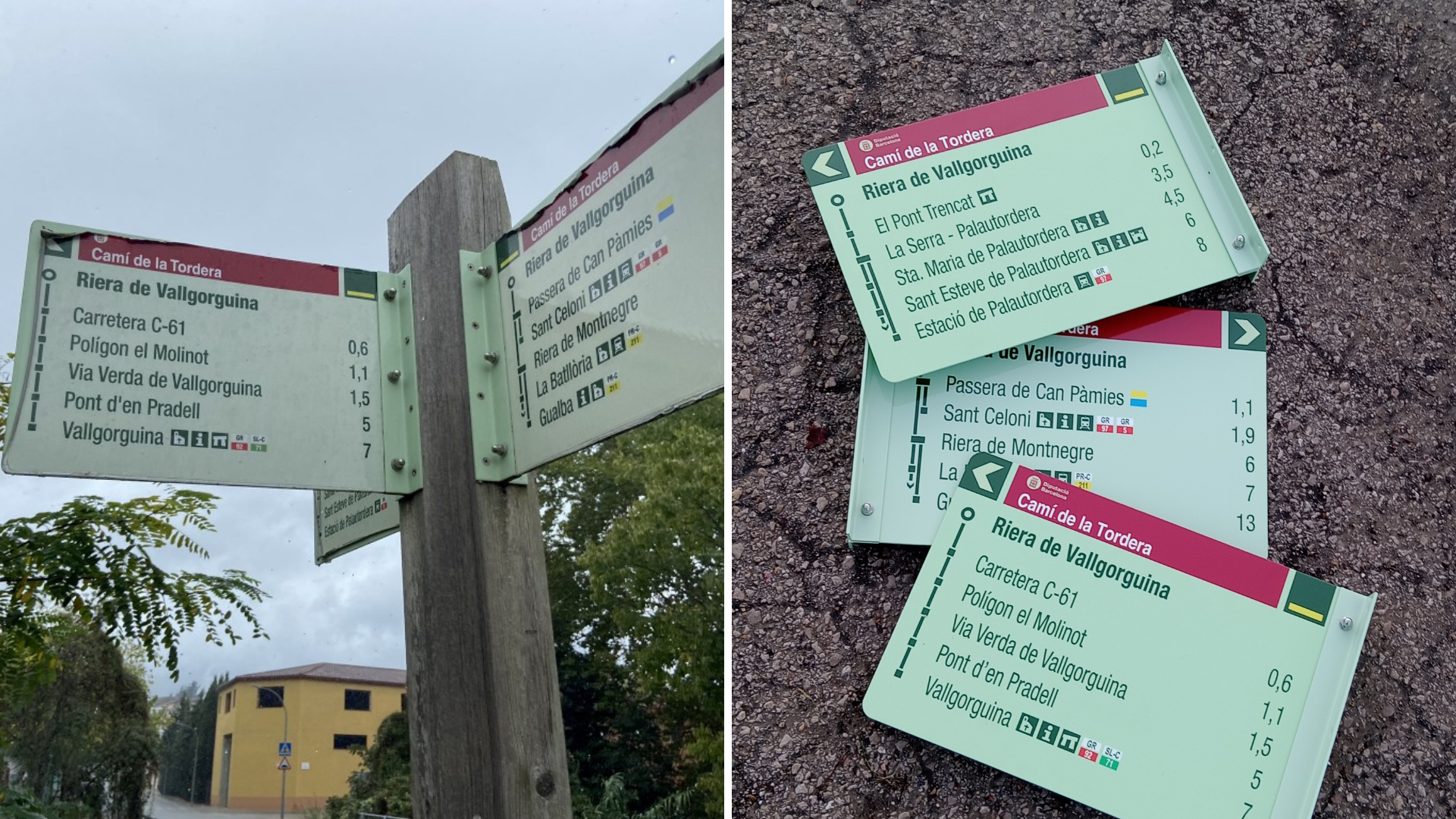 Foto: Tourdera. Erneuerung der Beschilderung in Sant Celoni