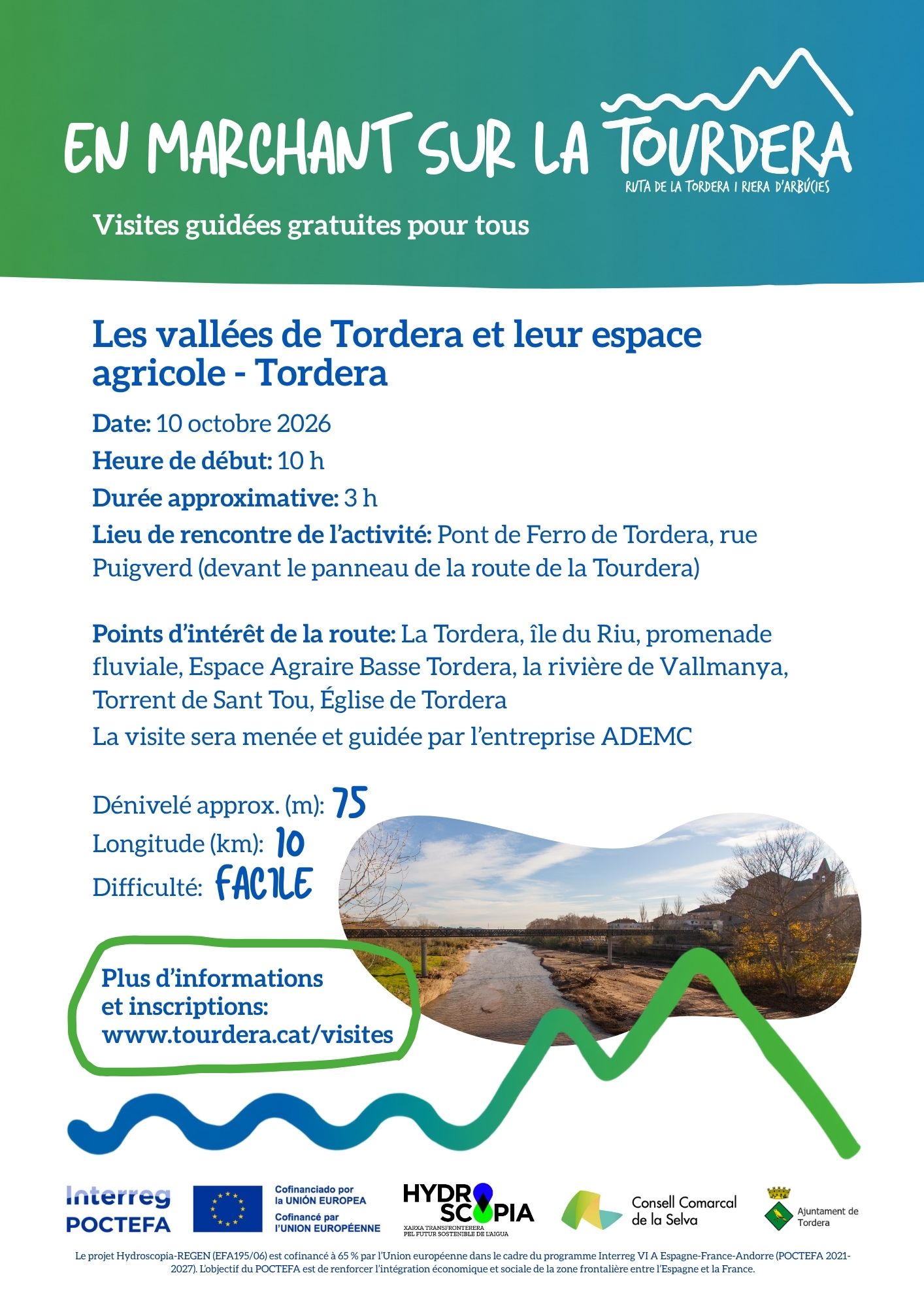 Cartell visita guiada Tordera (10 d'octubre de 2026) Francès