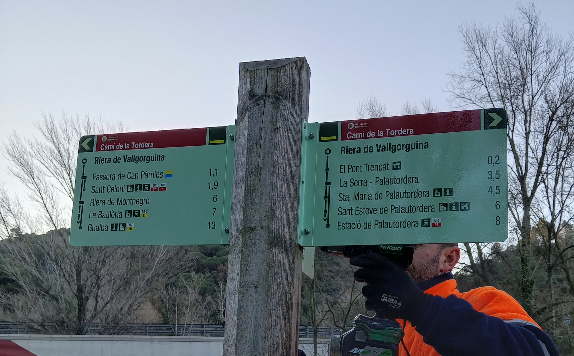Foto: Tourdera. RenovaciÃ³ de senyalitzaciÃ³ de la ruta a Sant Celoni