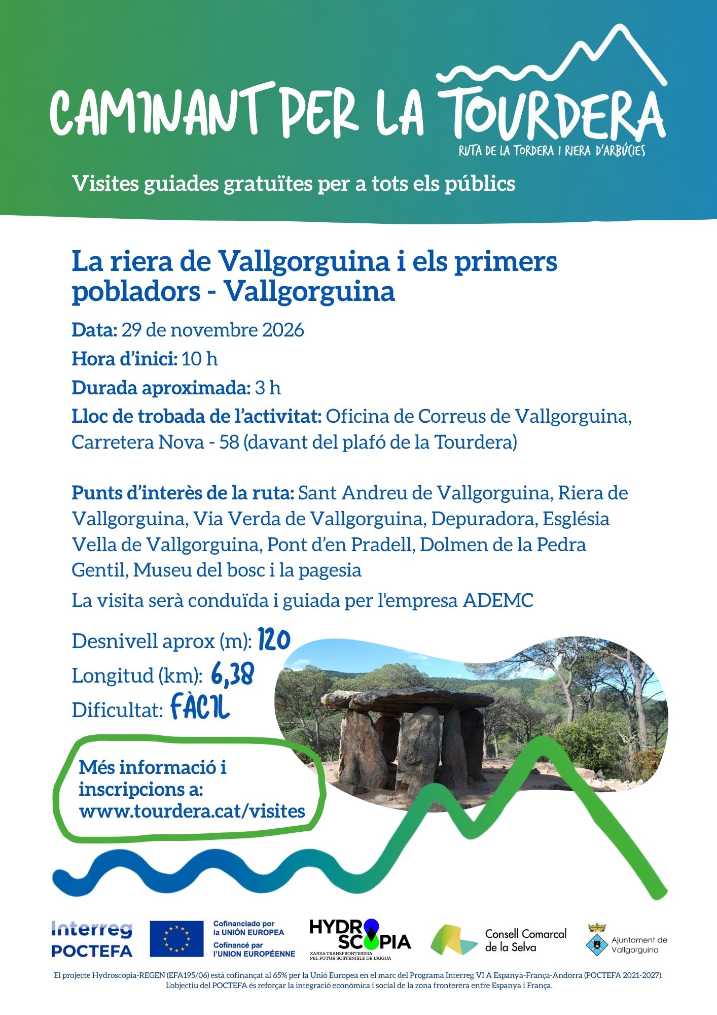 Cartell visita guiada Vallgorguina (29 de novembre)