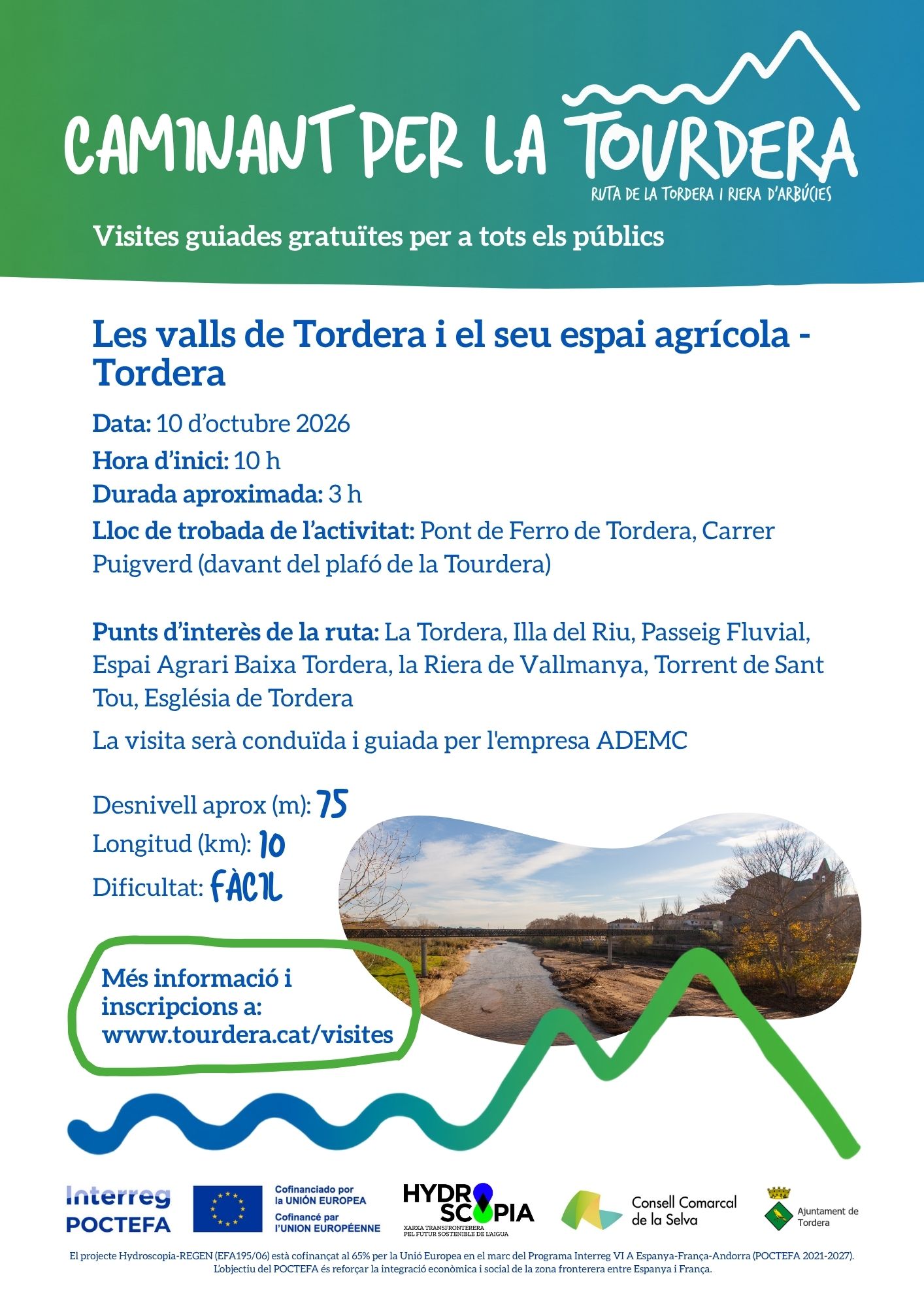 Cartell visita guiada Tordera (10 d'octubre de 2026)