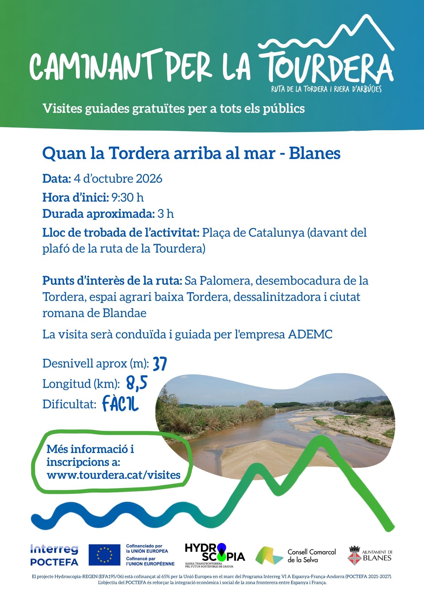 Cartell visita guiada Blanes (4 d'octubre de 2026)