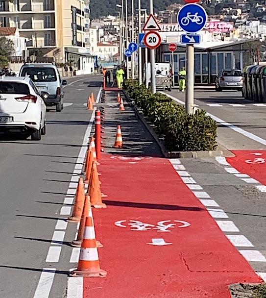Foto: Blanesaldia. Bild der Verbesserungen am Radweg des Paseo de S'Abanell.