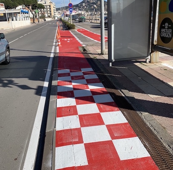 Foto: Blanesaldia. Bild der Verbesserungen am Radweg des Paseo de S'Abanell.